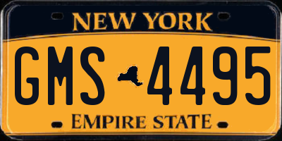 NY license plate GMS4495