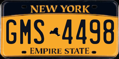 NY license plate GMS4498