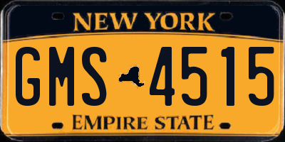NY license plate GMS4515