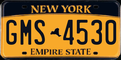 NY license plate GMS4530