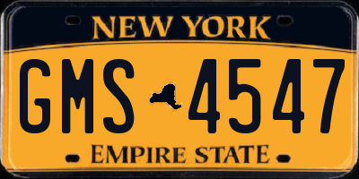NY license plate GMS4547