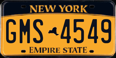NY license plate GMS4549