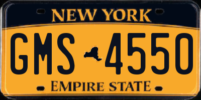 NY license plate GMS4550