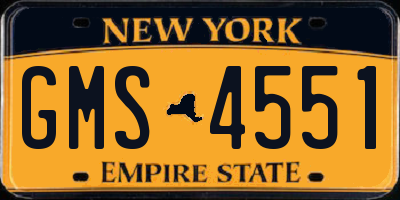 NY license plate GMS4551