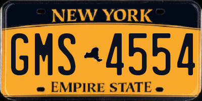 NY license plate GMS4554