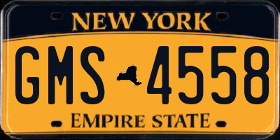NY license plate GMS4558