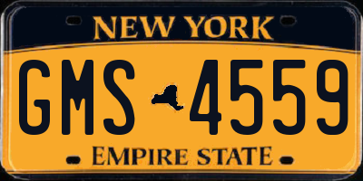 NY license plate GMS4559