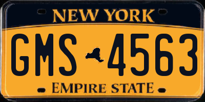 NY license plate GMS4563