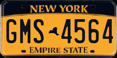 NY license plate GMS4564