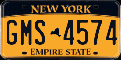 NY license plate GMS4574