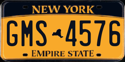 NY license plate GMS4576