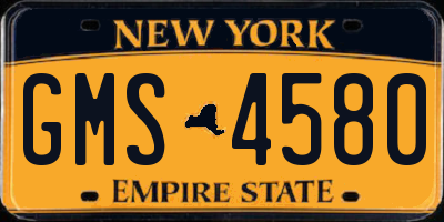 NY license plate GMS4580