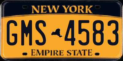 NY license plate GMS4583