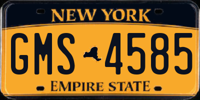 NY license plate GMS4585