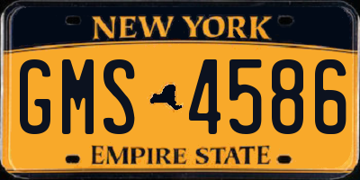 NY license plate GMS4586