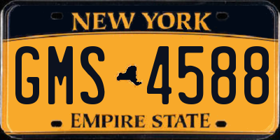 NY license plate GMS4588