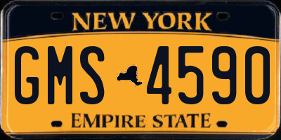 NY license plate GMS4590