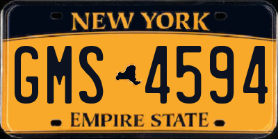 NY license plate GMS4594
