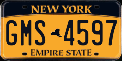 NY license plate GMS4597