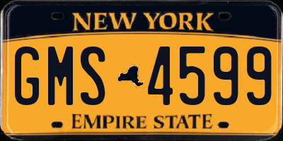NY license plate GMS4599