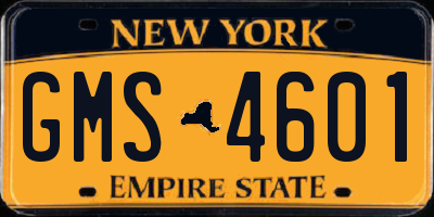 NY license plate GMS4601