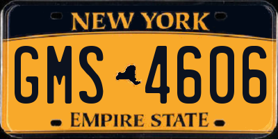 NY license plate GMS4606