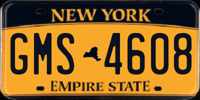 NY license plate GMS4608