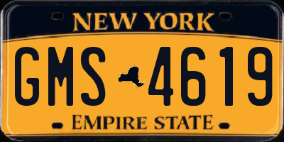 NY license plate GMS4619