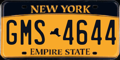 NY license plate GMS4644