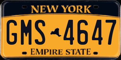 NY license plate GMS4647