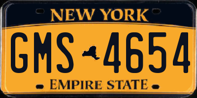 NY license plate GMS4654