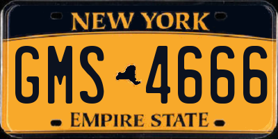 NY license plate GMS4666
