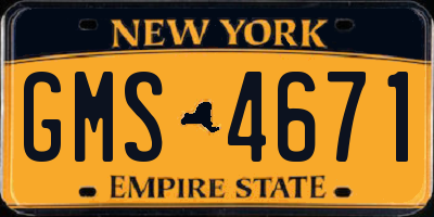 NY license plate GMS4671