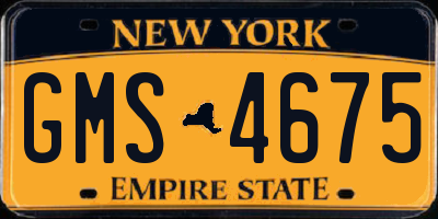 NY license plate GMS4675