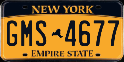 NY license plate GMS4677
