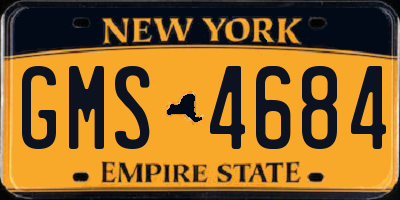 NY license plate GMS4684
