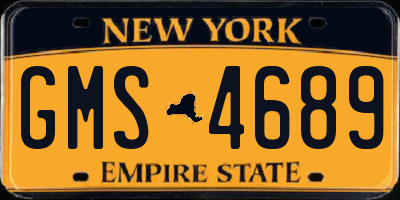 NY license plate GMS4689