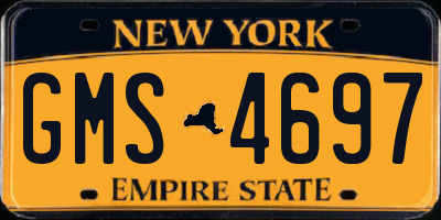 NY license plate GMS4697