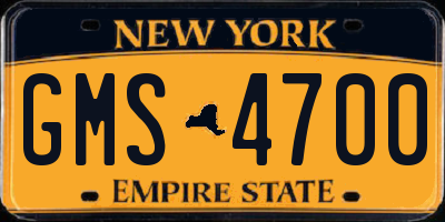 NY license plate GMS4700