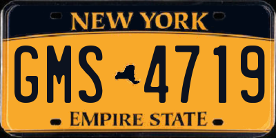 NY license plate GMS4719