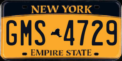 NY license plate GMS4729