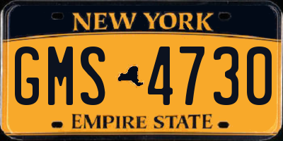 NY license plate GMS4730