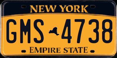 NY license plate GMS4738
