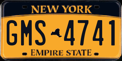 NY license plate GMS4741