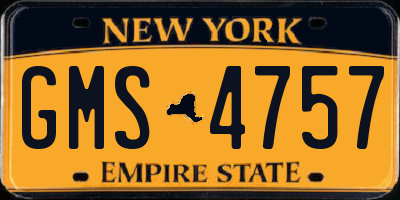 NY license plate GMS4757