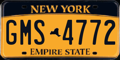 NY license plate GMS4772