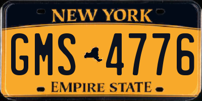 NY license plate GMS4776