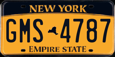 NY license plate GMS4787