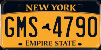 NY license plate GMS4790