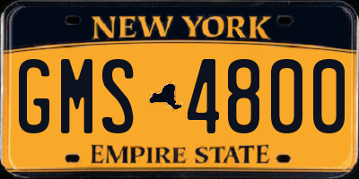 NY license plate GMS4800